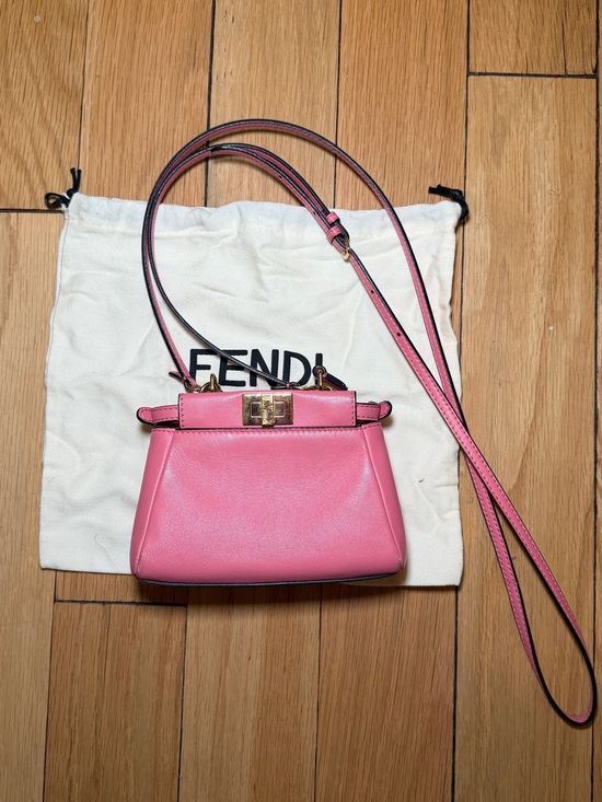 Fendi Handbags - Fendi Nappa Micro Peekaboo Iconic Satchel Rosa